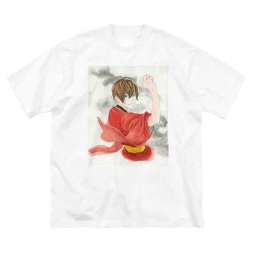 和装少年-紅-  ビッグシルエットTシャツ