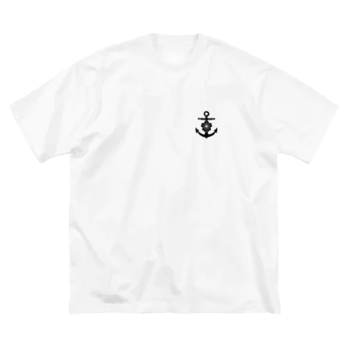 大日本帝国海軍軍記章（ワンポイント　黒） ビッグシルエットTシャツ