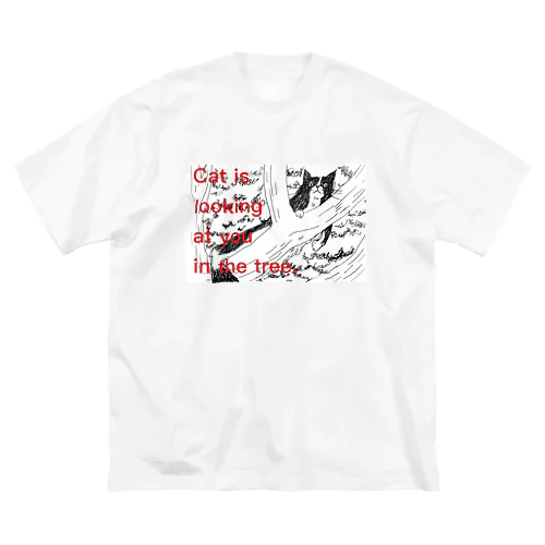 Cat is looking at you  ビッグシルエットTシャツ