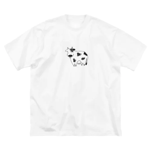 マヌケ顔のウシ ビッグシルエットTシャツ