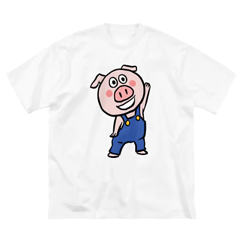 手をあげるブタ ビッグシルエットTシャツ