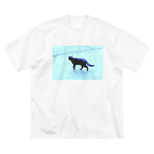 黒猫のさんぽ ビッグシルエットTシャツ