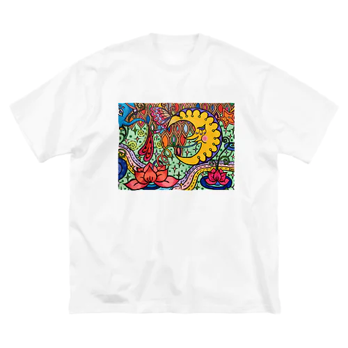 月とハス ビッグシルエットTシャツ