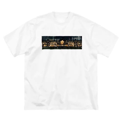 夜の東京駅 ビッグシルエットTシャツ