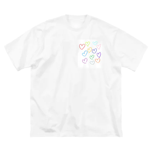 ハート　この世界に愛を ビッグシルエットTシャツ