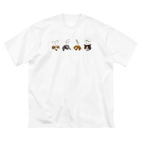 M4animals face ビッグシルエットTシャツ