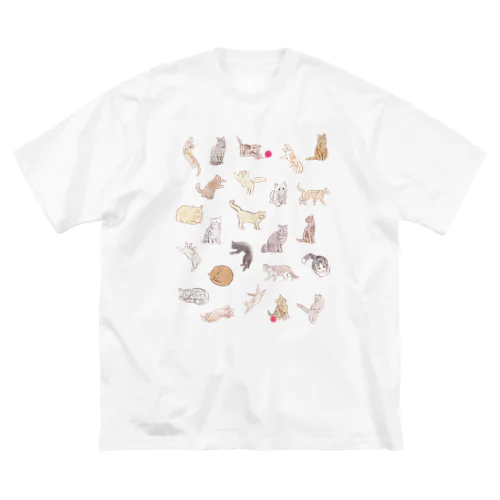 猫イラスト集合（縦） ビッグシルエットTシャツ