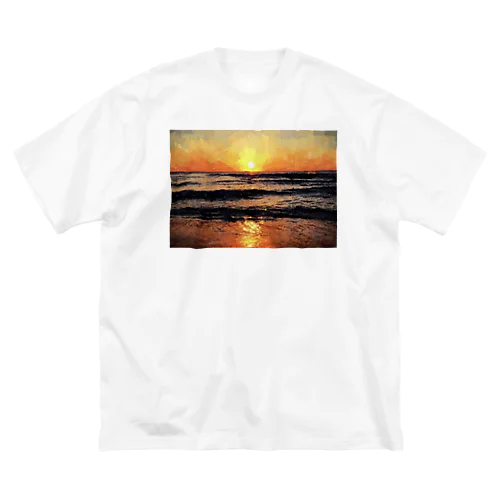 オレンジ夕日 ビッグシルエットTシャツ