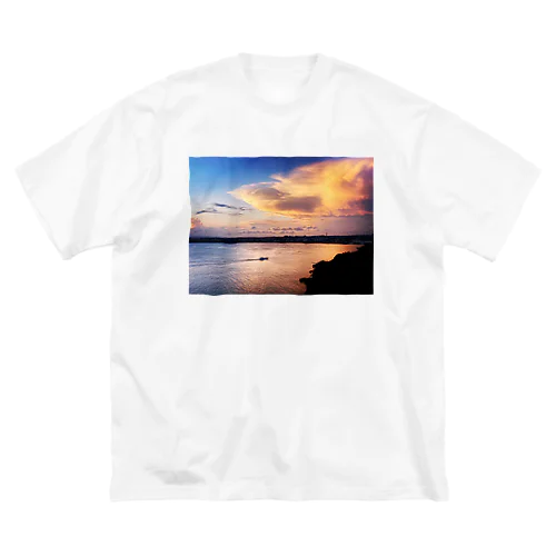 夕焼け船 ビッグシルエットTシャツ