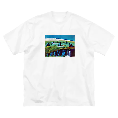 ブルー奇岩の丘 ビッグシルエットTシャツ