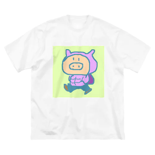 ぶたやまだくんゲーム買いに ビッグシルエットTシャツ