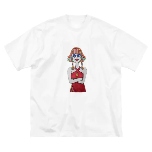 Colorful Hair Woman No.3 ビッグシルエットTシャツ