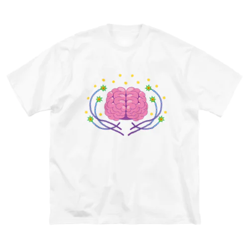 ニューロンの花畑に咲く脳みそ ビッグシルエットTシャツ