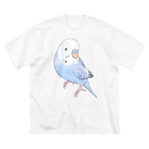 おしゃま美人セキセイインコちゃん【まめるりはことり】 ビッグシルエットTシャツ