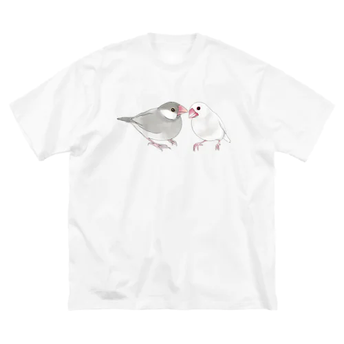 幸せ文鳥ちゃん【まめるりはことり】 ビッグシルエットTシャツ