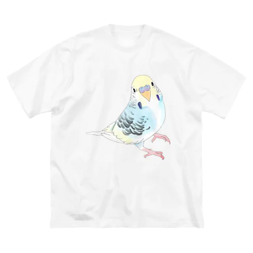 見つめる七色セキセイインコちゃん【まめるりはことり】 Big T-Shirt