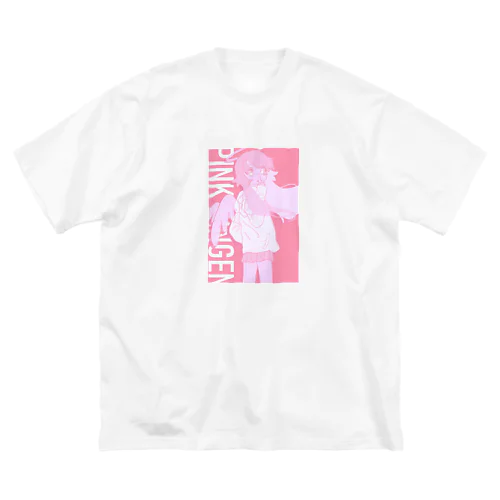 ないしょのピンク髪天使 ビッグシルエットTシャツ