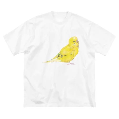 [森図鑑]セキセイインコ黄色 ビッグシルエットTシャツ