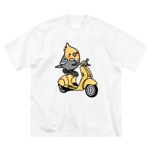 Chubby Bird バイクに乗ったオカメインコ ビッグシルエットTシャツ