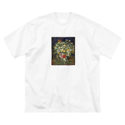 ゴッホ　/　花瓶の花の花束　Bouquet of Flowers in a Vase 1890 ビッグシルエットTシャツ