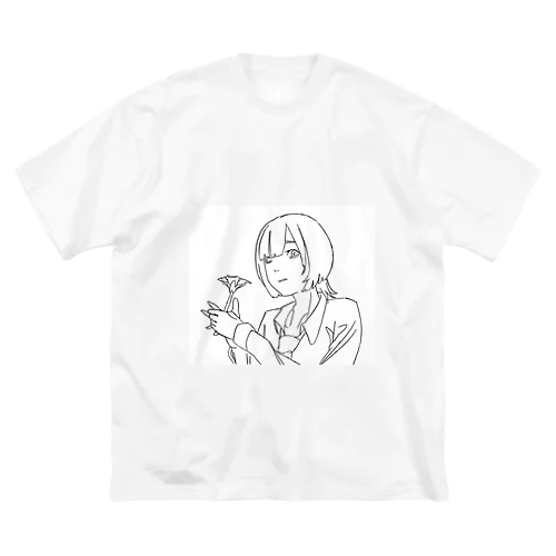 花持つ子 ビッグシルエットTシャツ