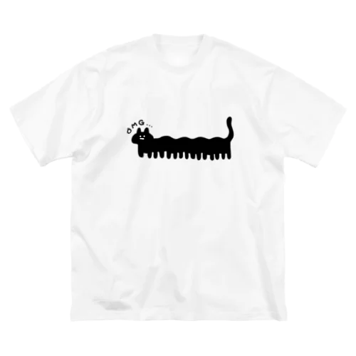 パノラマ失敗ねこ(黒猫) ビッグシルエットTシャツ