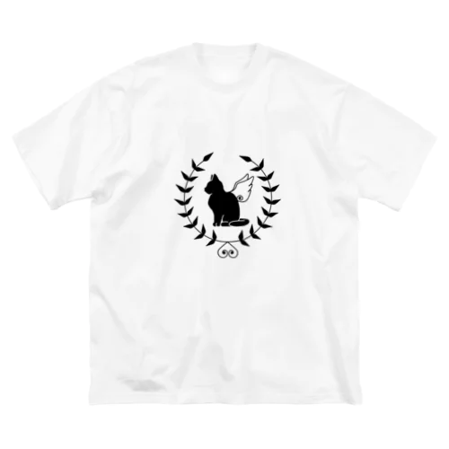 羽ねこさん(黒) Big T-Shirt