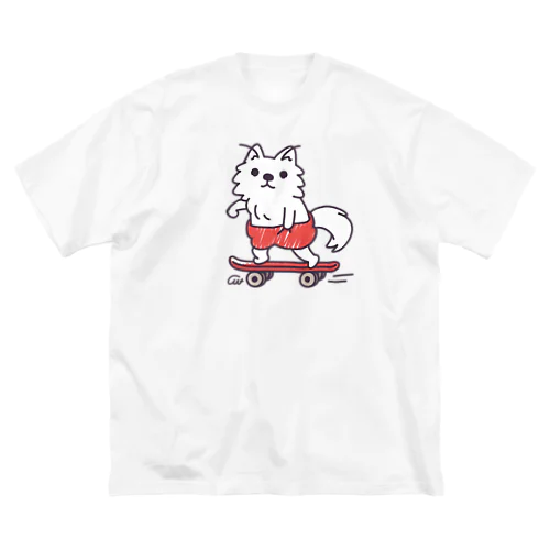 赤ぱんポメラのスケボー ビッグシルエットTシャツ