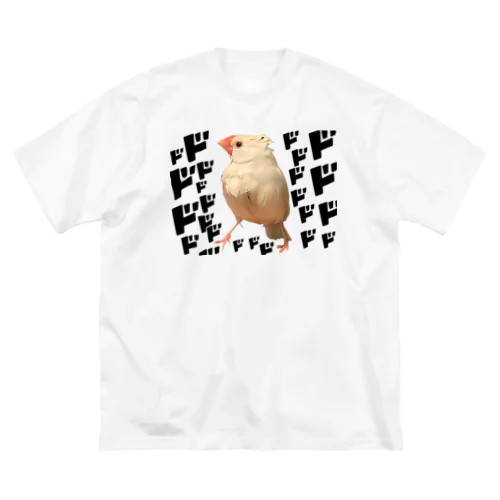 擬音に囲まれた白文鳥さん。 ビッグシルエットTシャツ