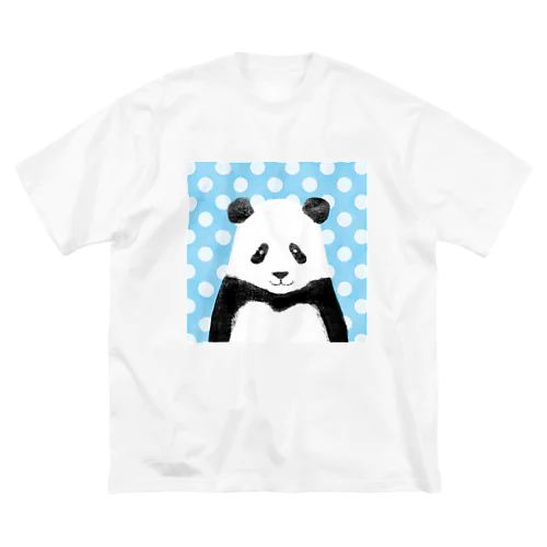 水玉パンダ（みずいろ） ビッグシルエットTシャツ