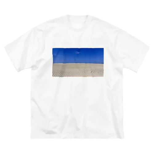 青と砂浜 ビッグシルエットTシャツ