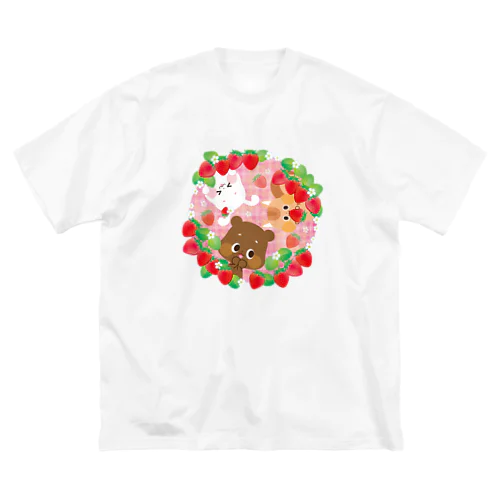 イチゴがいっぱい ビッグシルエットTシャツ