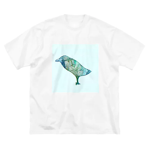 鳥 ビッグシルエットTシャツ