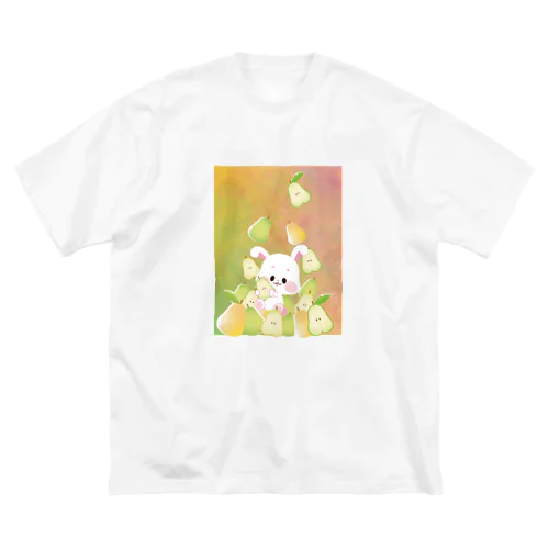 洋ナシ×白うさぎ ビッグシルエットTシャツ