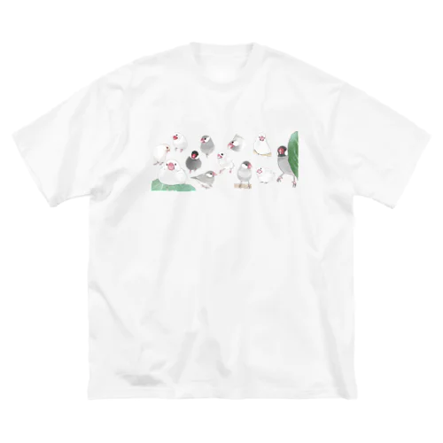 あつまれ文鳥ちゃん【まめるりはことり】 ビッグシルエットTシャツ