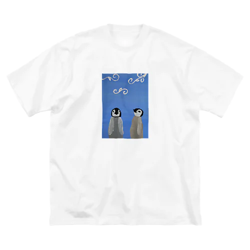 ペンギンの赤ちゃん達と唐草の風 Big T-Shirt