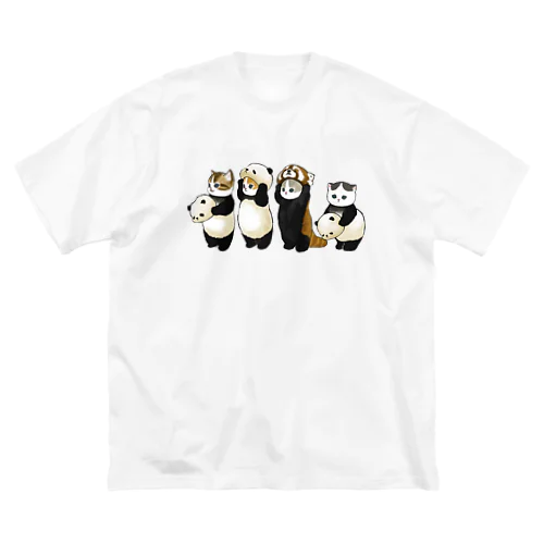 パンダです。 ビッグシルエットTシャツ
