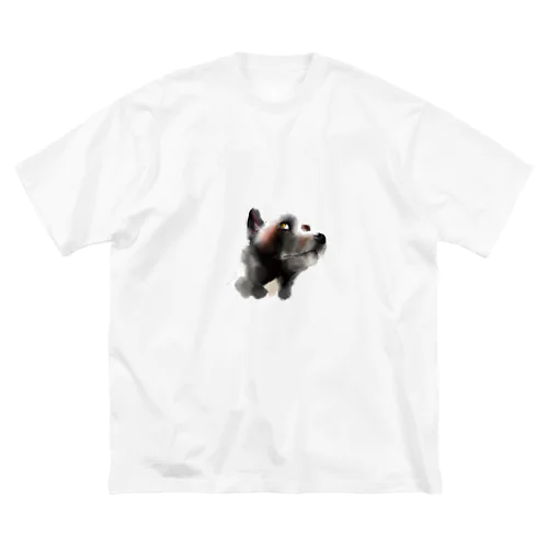黒犬サキたん 루즈핏 티셔츠