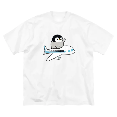 心くばりペンギン　飛行機ver. ビッグシルエットTシャツ