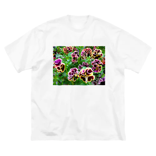 Flower02 pansy ビッグシルエットTシャツ