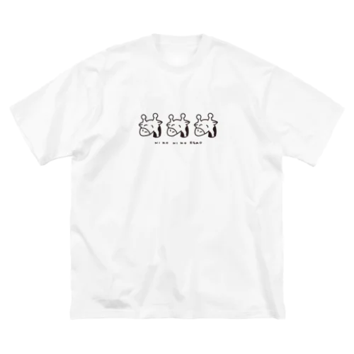 ニコニコ笑顔のきりんさん / black ビッグシルエットTシャツ