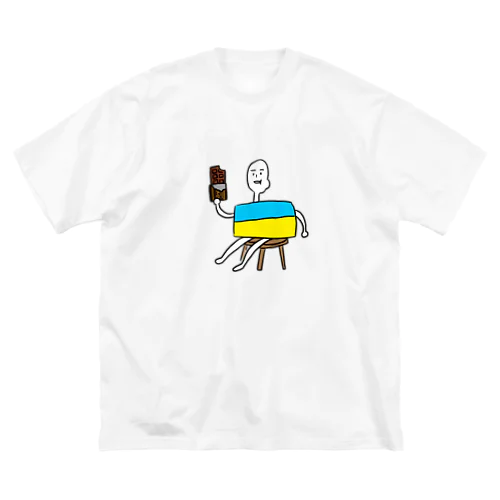 ウクライナ国旗くん-チョコモグ ビッグシルエットTシャツ