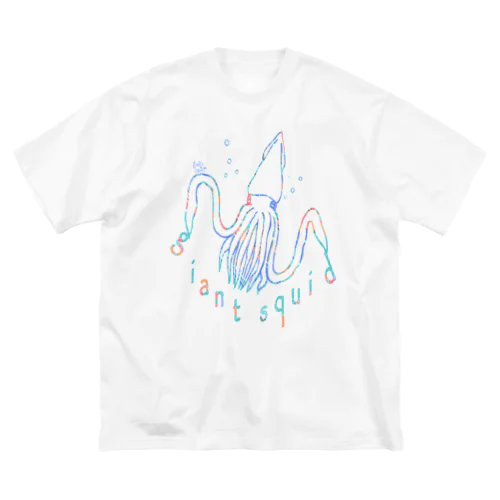 ダイオウイカ　ライトカラー ビッグシルエットTシャツ