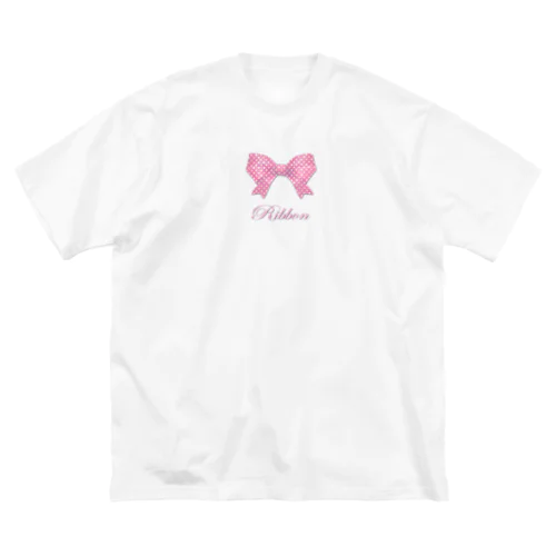 Ribbon-Pink ビッグシルエットTシャツ