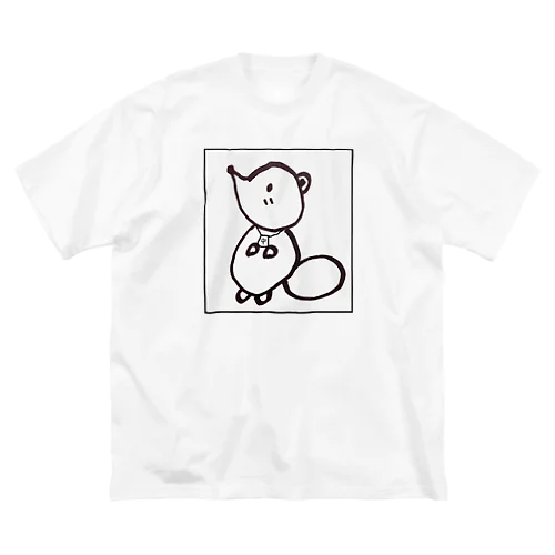 白狸のポンくん(枠入り) ビッグシルエットTシャツ