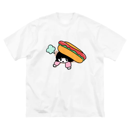 ホットドッグにつぶされた！ ビッグシルエットTシャツ