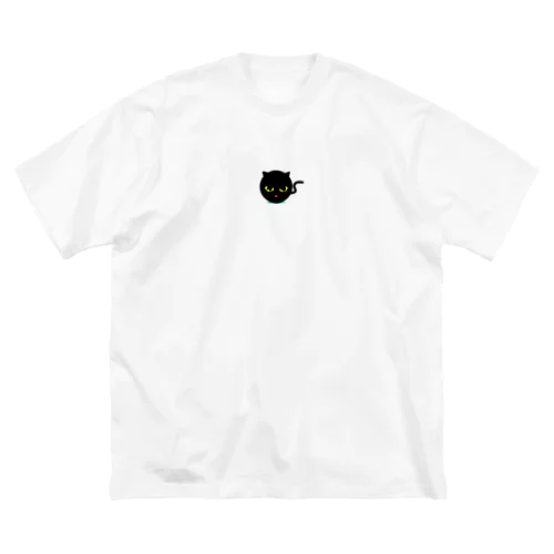 黒毛のマルノネコ/にゃ ビッグシルエットTシャツ