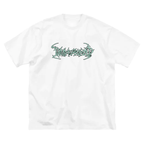 針 金 文 字 (緑) Big T-Shirt