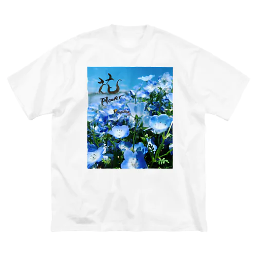 ネモフィラと花 ビッグシルエットTシャツ