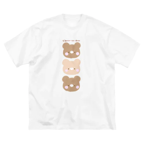 はわほわたかくまなかよし三匹 ビッグシルエットTシャツ